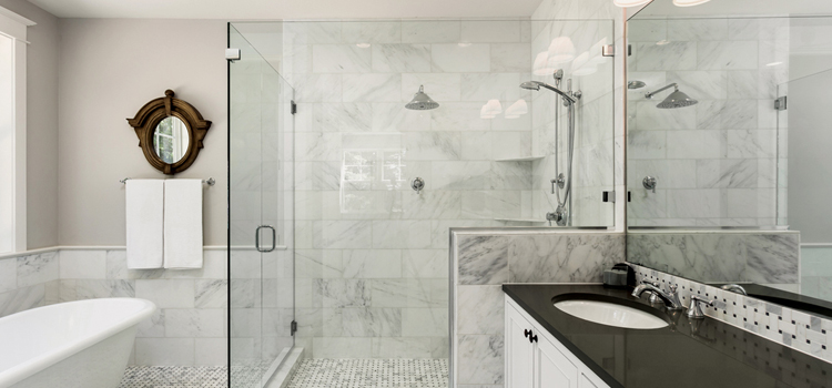 bathroom shower door installation in Fairview