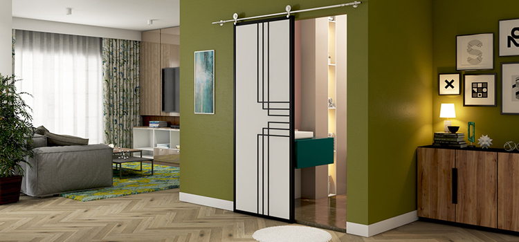 sliding bathroom door installation in Fairview